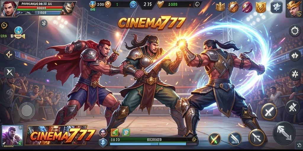 Skrinsut dari gameplay pertarungan mendebarkan di CINEMA777.