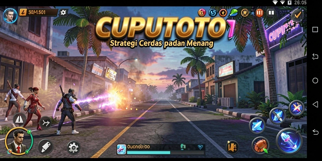 Tampilan gameplay utama CUPUTOTO dengan elemen strategi yang mendebarkan.