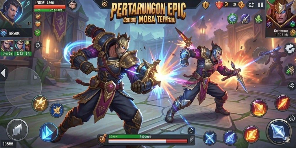 Tangkapan layar gameplay seru di IND666 MOBA.
