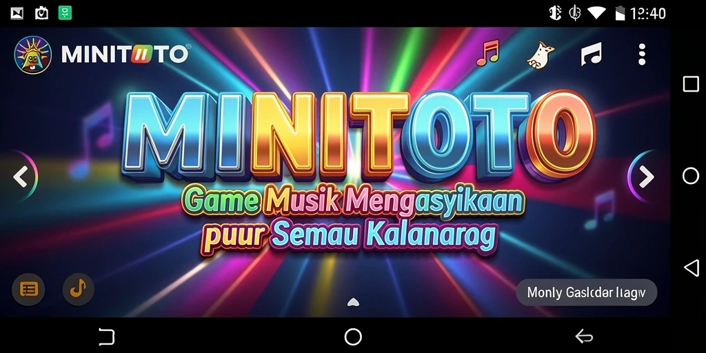 Tampilan gameplay <strong>MINITOTO</strong> yang menakjubkan dengan interaksi musik yang menarik.