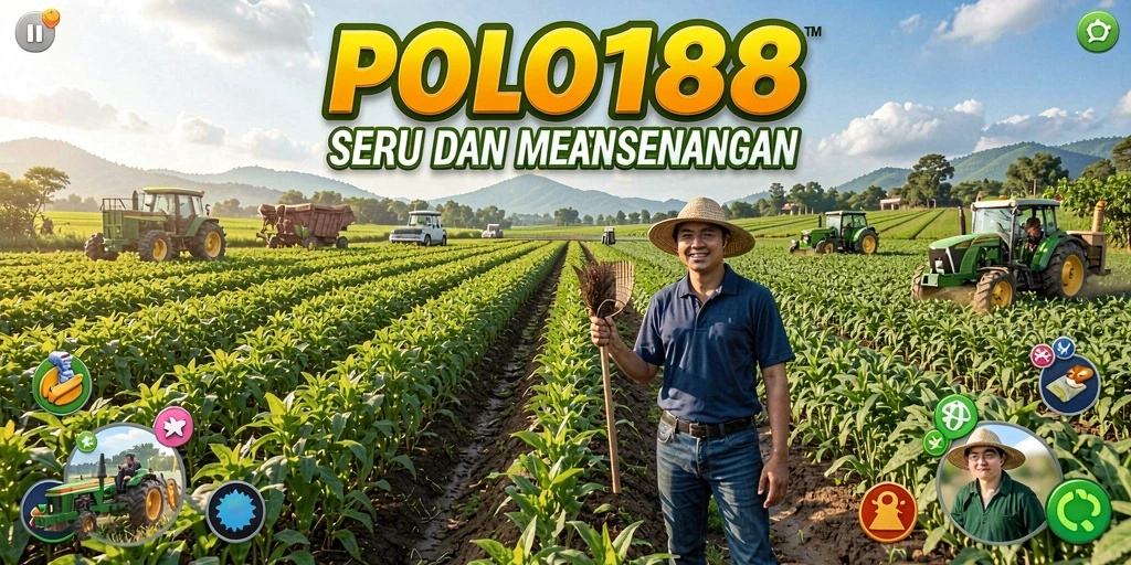 Tampilan gameplay seru dalam POLO188 yang menggambarkan pertanian yang aktif.