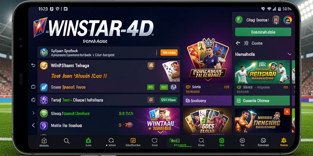 Screenshot gameplay WINSTAR4D menampilkan antarmuka taruhan olahraga yang interaktif.